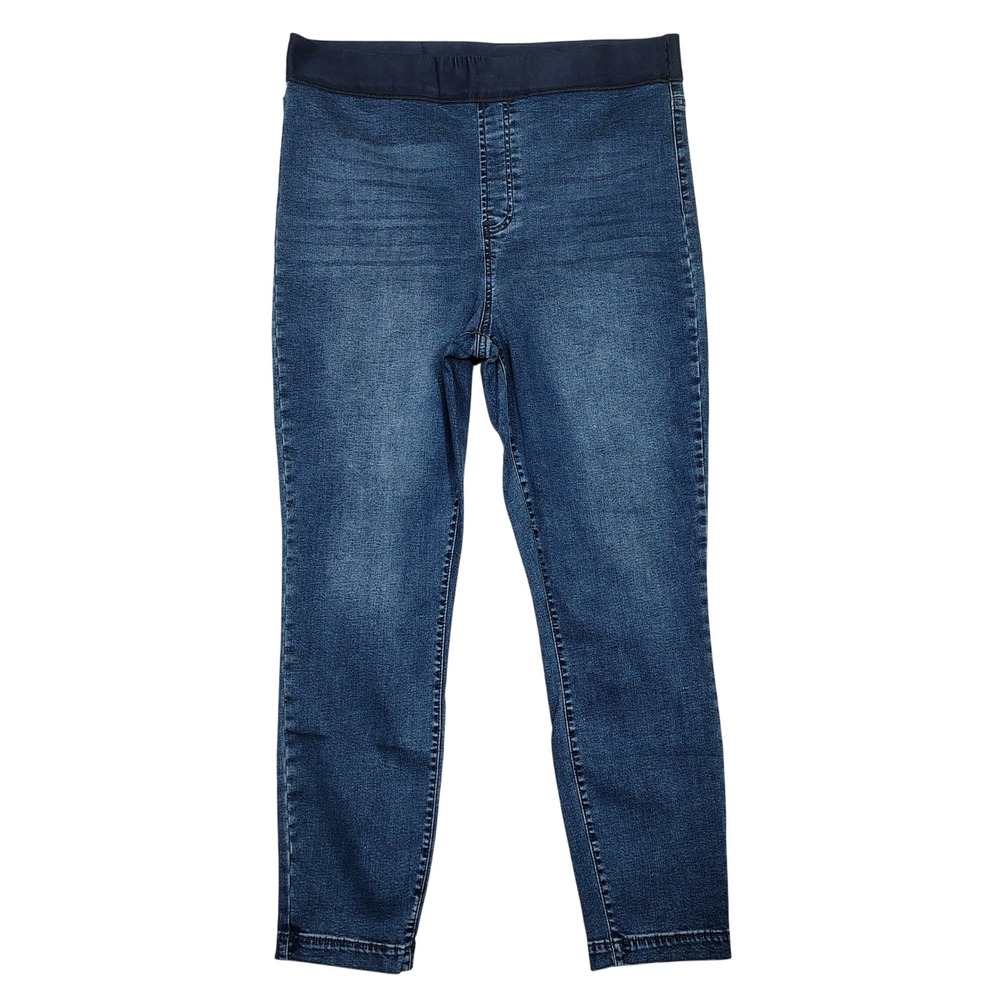 Buffalo David Bitton Jeggings Womens L Blue High Rise Skinny Solid Cotton Blend